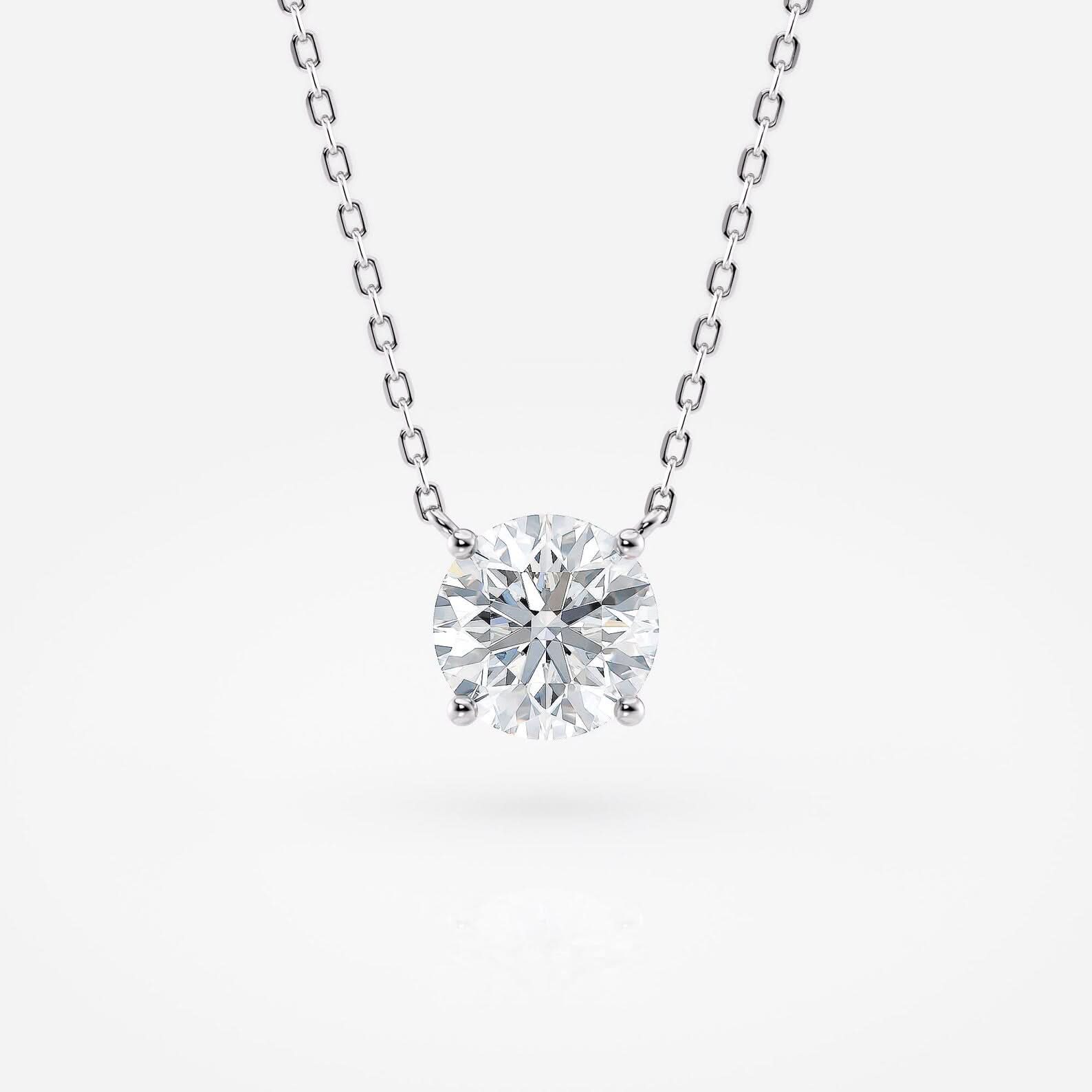 Round Cut Lab Grown Diamond Solitaire necklace
