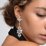 Marquise Floral Diamond Drop Earrings