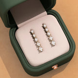 Oval Dimaond Drop Earrings