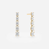 Oval Dimaond Drop Earrings
