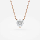 Heart Cut Lab Grown Diamond Solitaire necklace