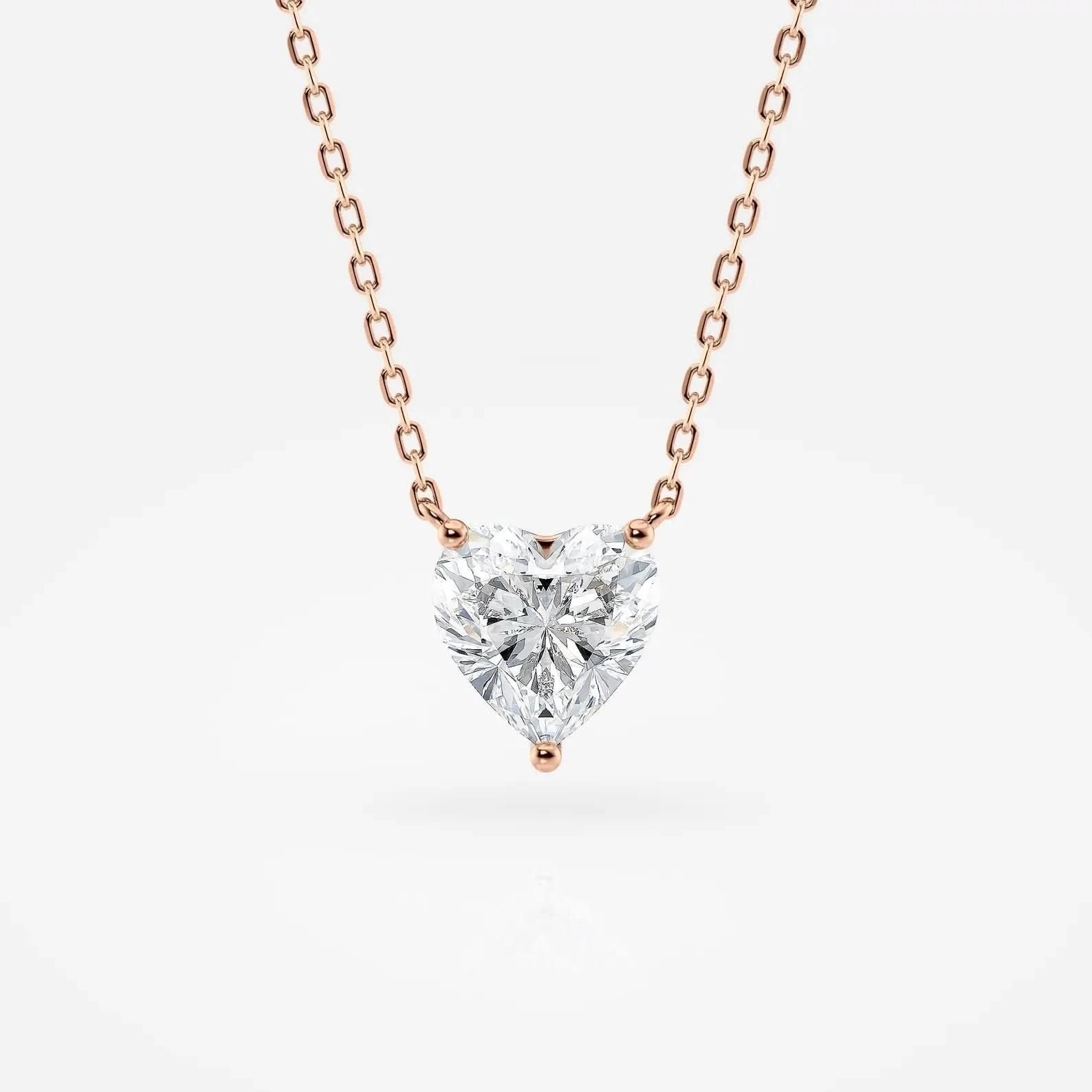 Heart Cut Lab Grown Diamond Solitaire necklace