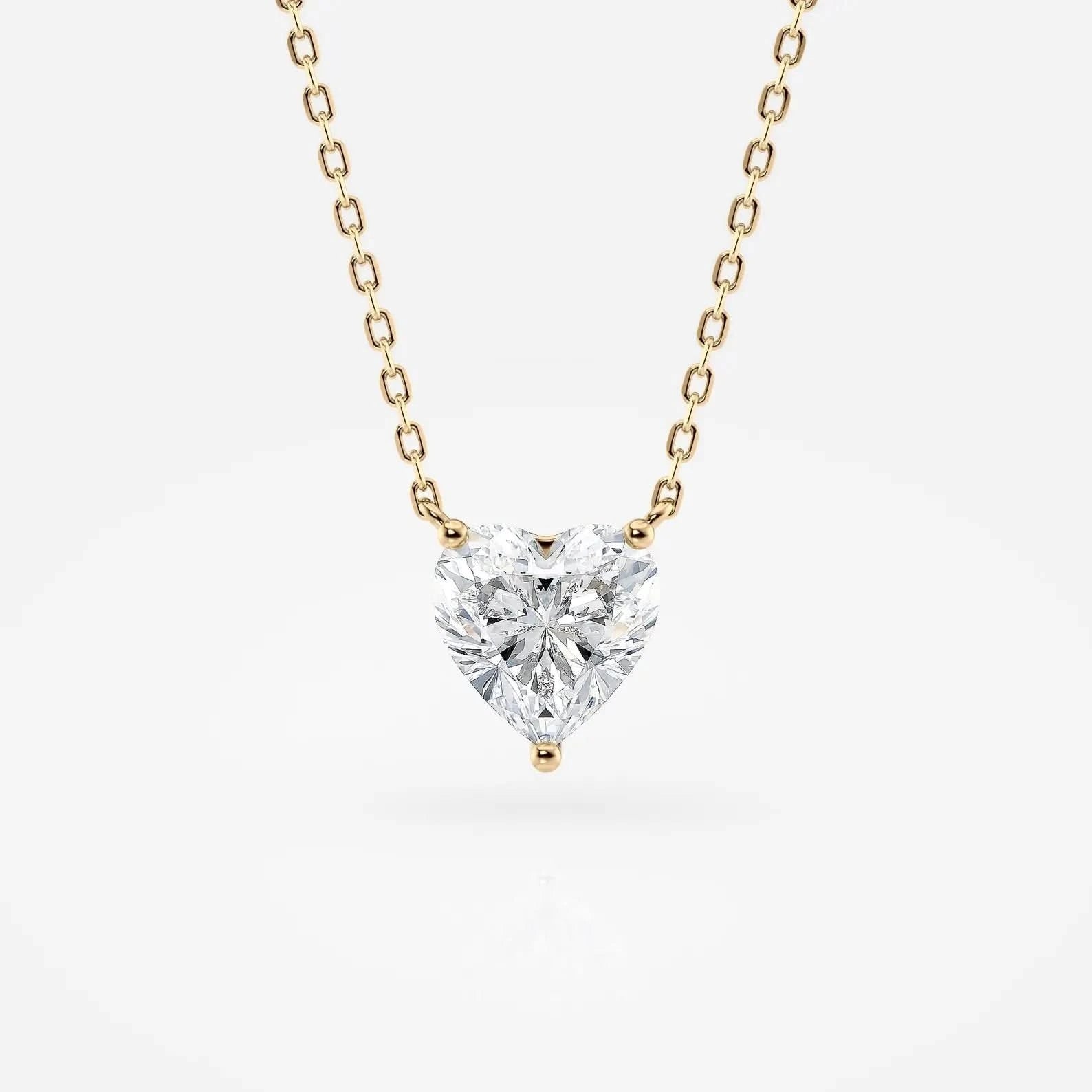 Heart Cut Lab Grown Diamond Solitaire necklace