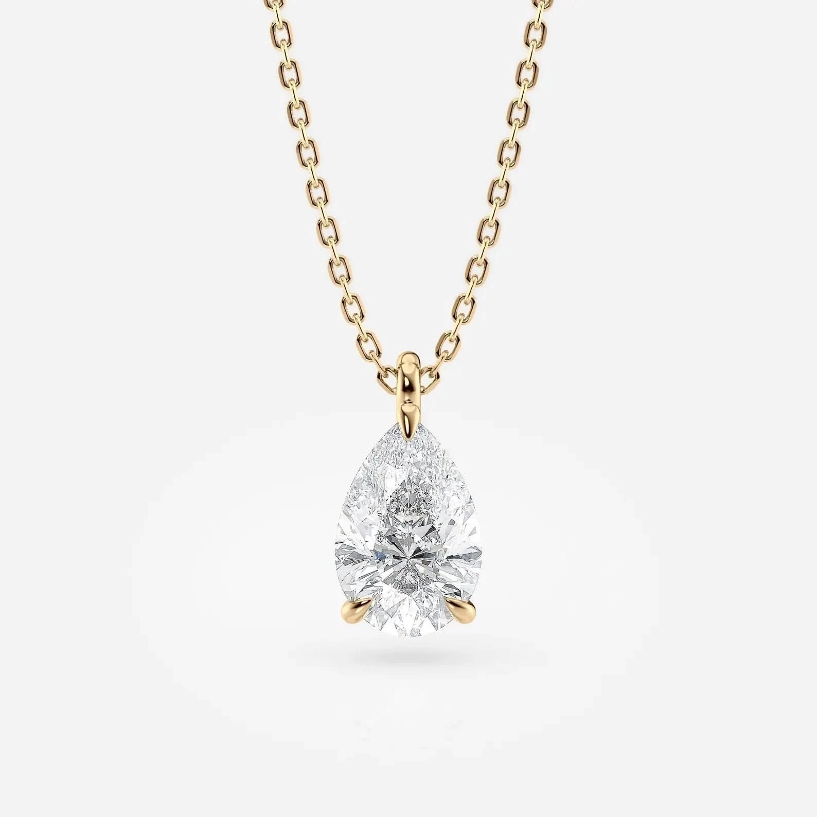 Pear Cut Lab Grown Diamond Solitaire necklace