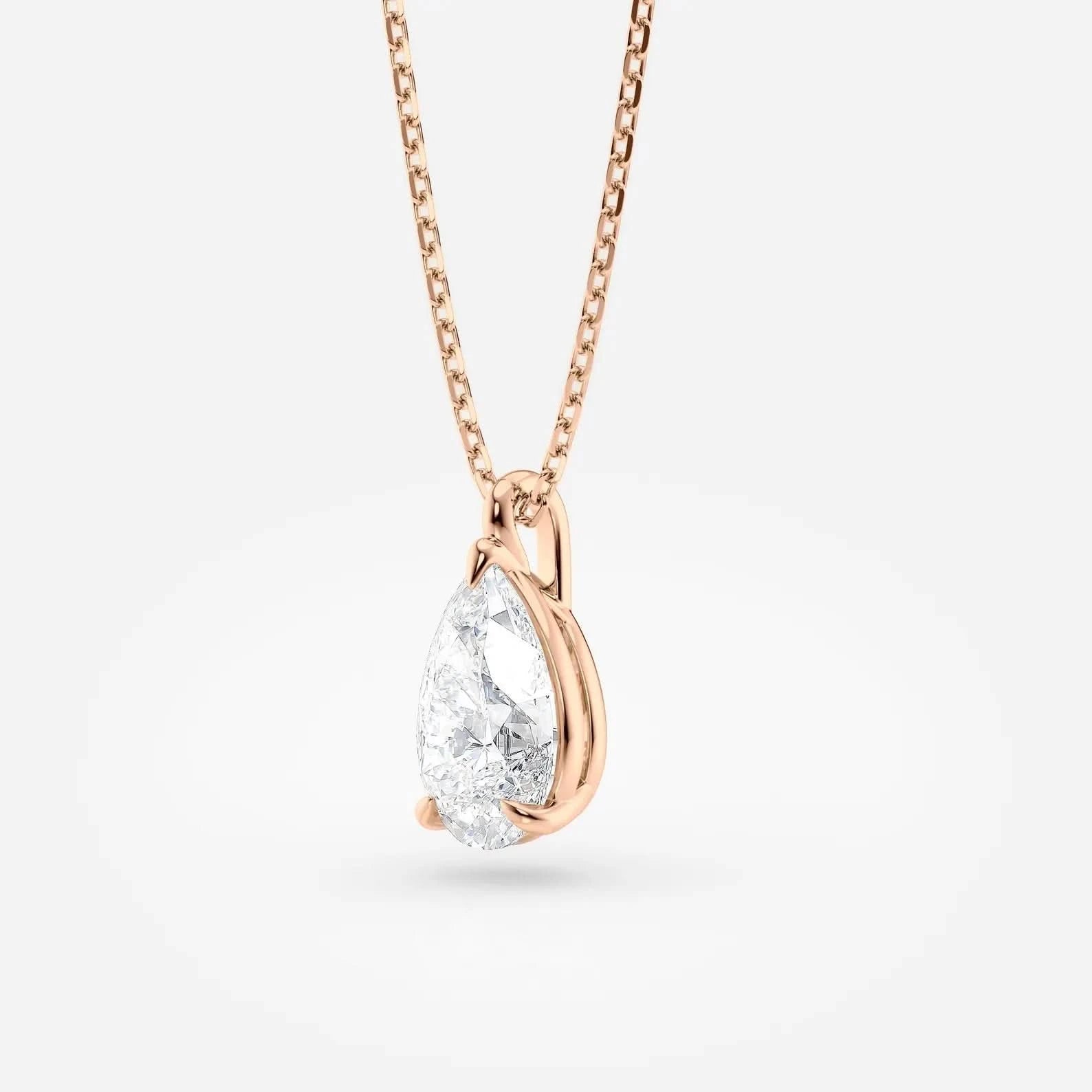 Pear Cut Lab Grown Diamond Solitaire necklace