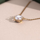 Round Cut Lab Grown Diamond Solitaire necklace