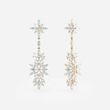 Marquise Floral Diamond Drop Earrings