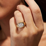 Emerald Cut Bezel Solitaire Lab Grown Diamond Ring