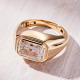 Emerald Cut Bezel Solitaire Lab Grown Diamond Ring