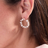 Multi-Stone Setting Lab-Grown Huggie Diamond Earrings