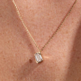 Emerald Cut Lab Grown Diamond Solitaire Pendant