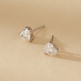 Heart Shaped Lab Grown Diamond Stud Earrings