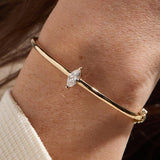 Marquise Lab-Grown Diamond Gold Bangle