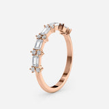 Baguette and Round Lab-Grown Diamond Band