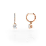 Diamond huggie drop earrings