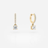 Diamond huggie drop earrings