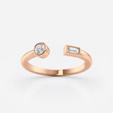 Baguette and Round Open Diamond Ring