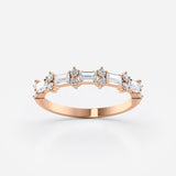 Baguette and Round Lab-Grown Diamond Band