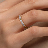 Baguette and Round Lab-Grown Diamond Band