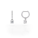 Diamond huggie drop earrings
