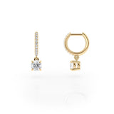 Diamond huggie drop earrings