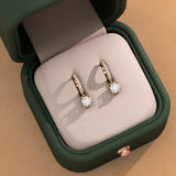 Diamond huggie drop earrings