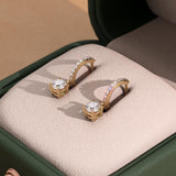 Diamond huggie drop earrings