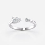 Two Stone Open Ring