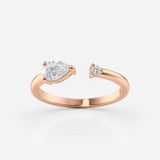 Two Stone Open Ring