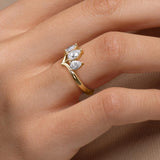 Pear cut Crown Ring