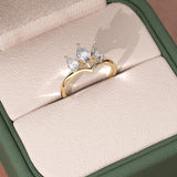 Pear cut Crown Ring