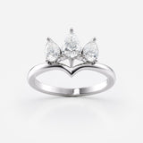 Pear cut Crown Ring