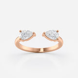 Pear Cut Open Lab Diamond Ring
