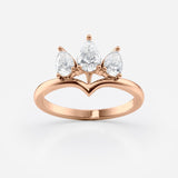 Pear cut Crown Ring