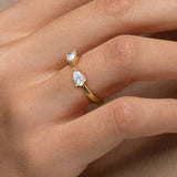 Pear Cut Open Lab Diamond Ring