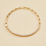 Half Link and Half Diamond Bracelet