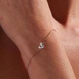 Heart Shaped Lab Diamond Solitaire Bracelet