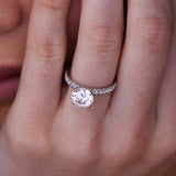 Half Coverage Round Diamond Engagement Ring