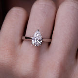 Pear Lab Grown Diamond Cathedral Solitaire Engagement Ring