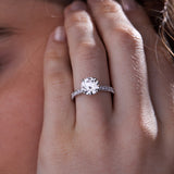 Half Coverage Round Diamond Engagement Ring