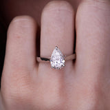 Pear Lab Grown Diamond Cathedral Solitaire Engagement Ring