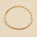 Half Link and Half Diamond Bracelet