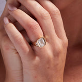 Emerald Cut Lab Grown Diamond with Trapezoid Side Stones Engagement Ring