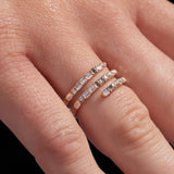 Triple Wrap Stackable Coil Diamond Ring