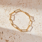 Minimalist Gold and Diamond Link Bracelet