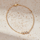 Triple Diamond Bezel Chain Bracelet in Lab-Grown Diamond