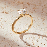 Hidden Halo Round Lab Grown Diamond Engagement Ring