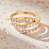 Triple Wrap Stackable Coil Diamond Ring