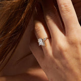 Pear Lab Grown Diamond Engagement Ring with Pear Side Accents