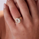 Emerald Cut Lab Grown Diamond with Trapezoid Side Stones Engagement Ring